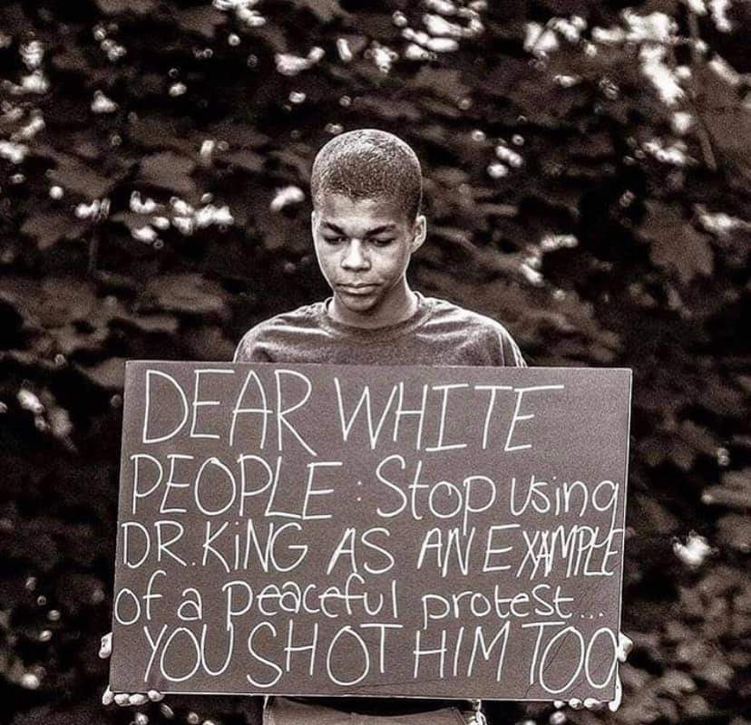 Dear white people. You shot Martin Luther King.